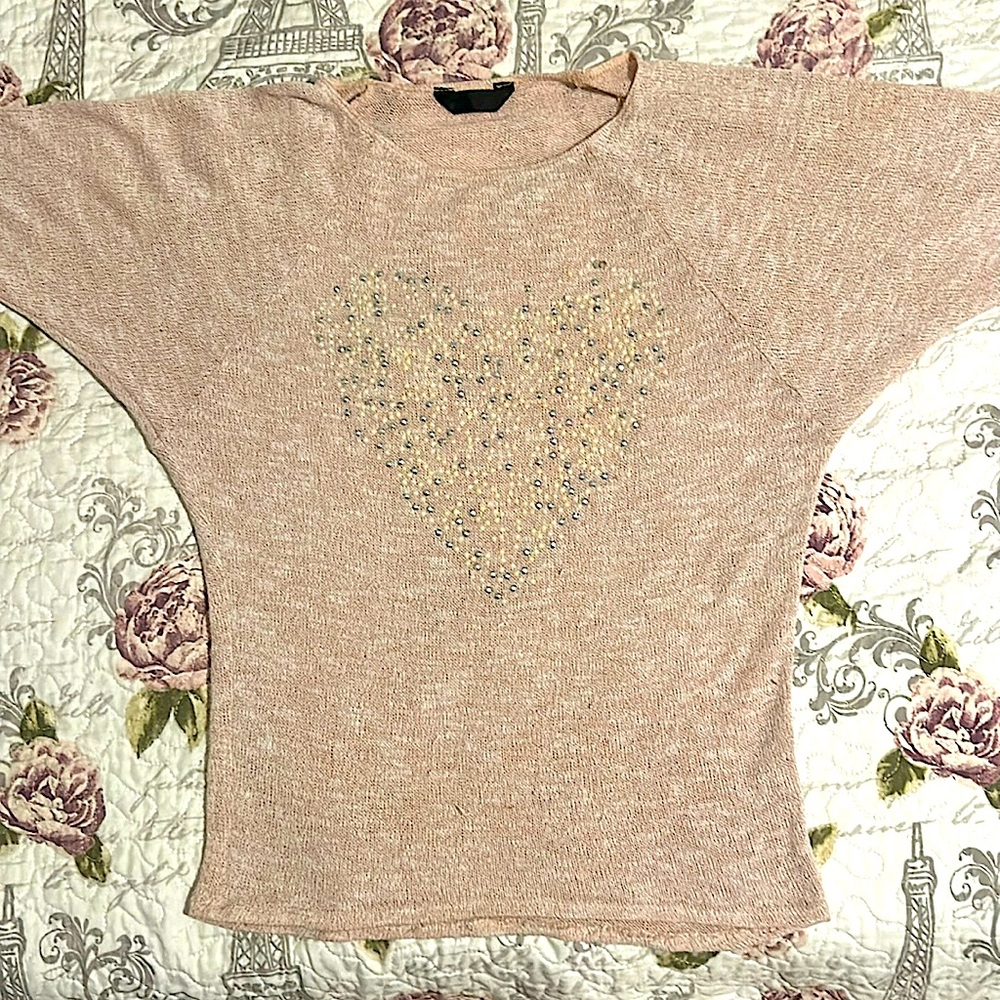 Light Pink Half-Sleeved Heart Shirt